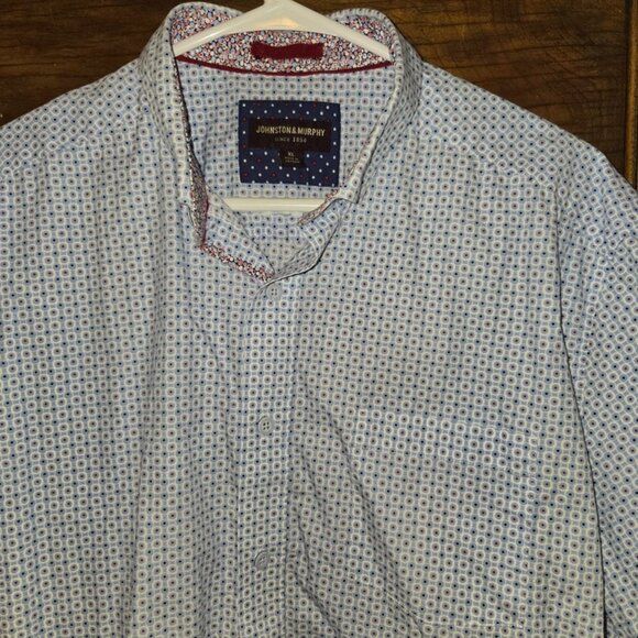 Johnston Murphy Geometric Anchors Short Sleeve Button Up Shirt Mens XL LOT OF 2 - Picture 5 of 13